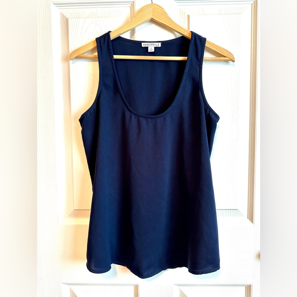 J Crew Mercantile Sleeveless Top Navy Blue Sz S